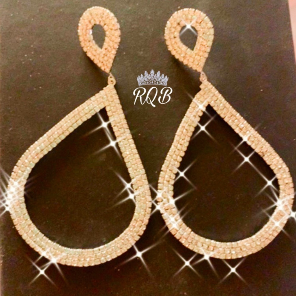 Clear Crystal Hoop Earrings Jumbo Hoops